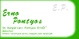 erno pontyos business card